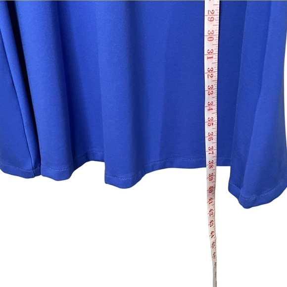 SOFT SURROUNDINGS Cobalt Blue Stretch Knit Short Sleeve Trapeze Dress US Sz L - Picture 6 of 9